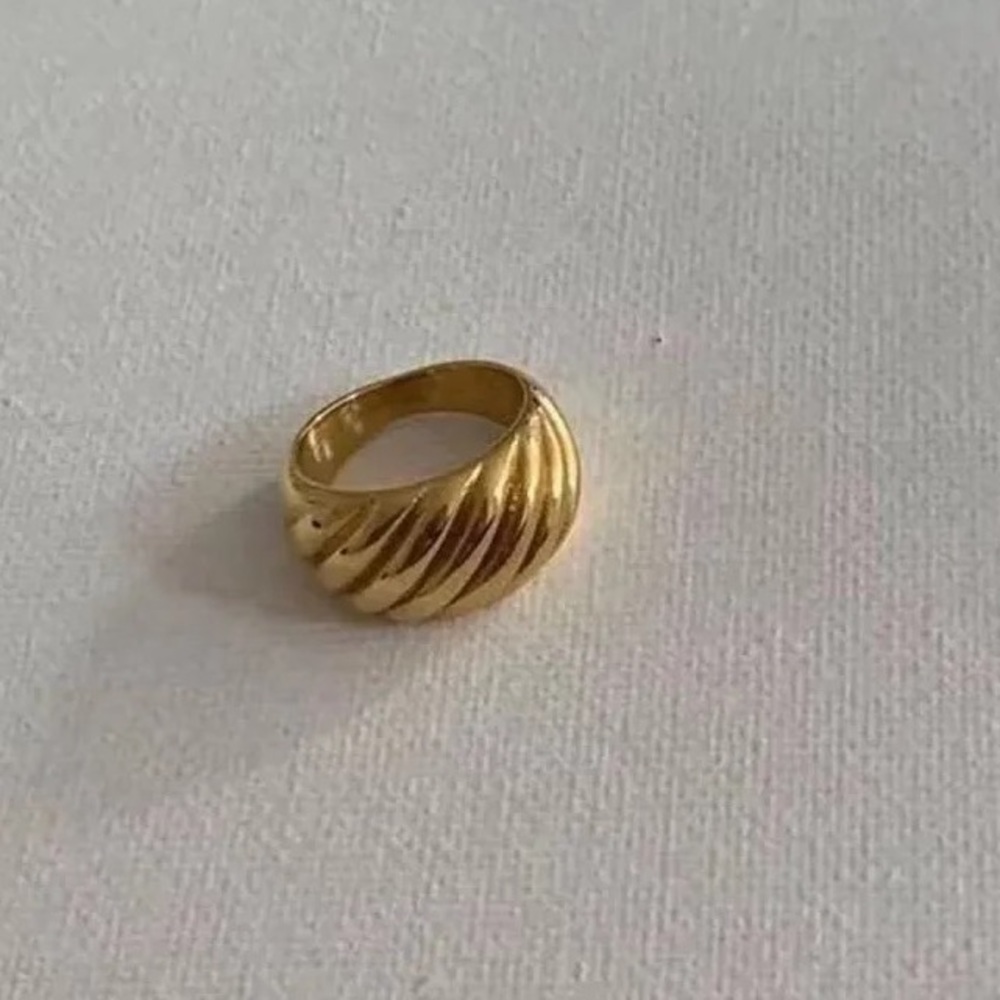 18K Chunky Croissant Gold Statement Ring